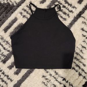 Dainty Hooligan Black Crop Tank Size Small Keyhole Button Detail Cute